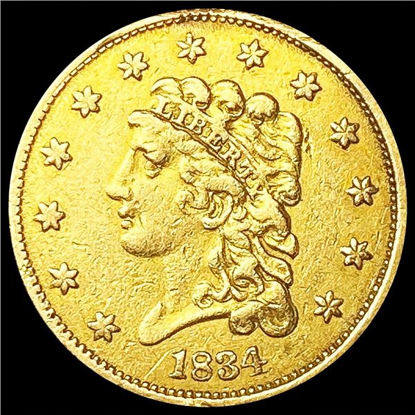 1834 $2.50 Gold Quarter Eagle LIGHTLY CIRCULATED