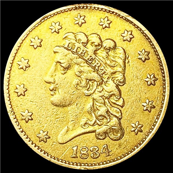 1834 $2.50 Gold Quarter Eagle LIGHTLY CIRCULATED