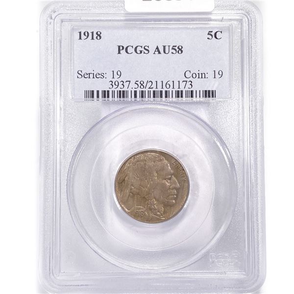 1918 Buffalo Nickel PCGS AU58