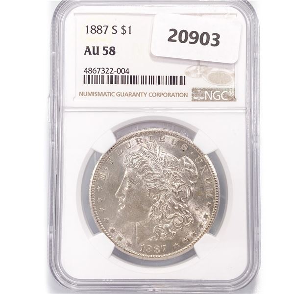 1887-S Morgan Silver Dollar NGC AU58