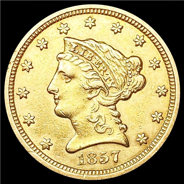 1857 $2.50 Gold Quarter Eagle LIGHTLY CIRCULATED