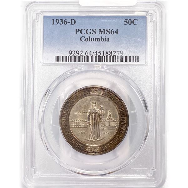 1936-D Columbia Half Dollar PCGS MS64