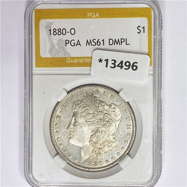 1880-O Morgan Silver Dollar PGA MS61 DMPL