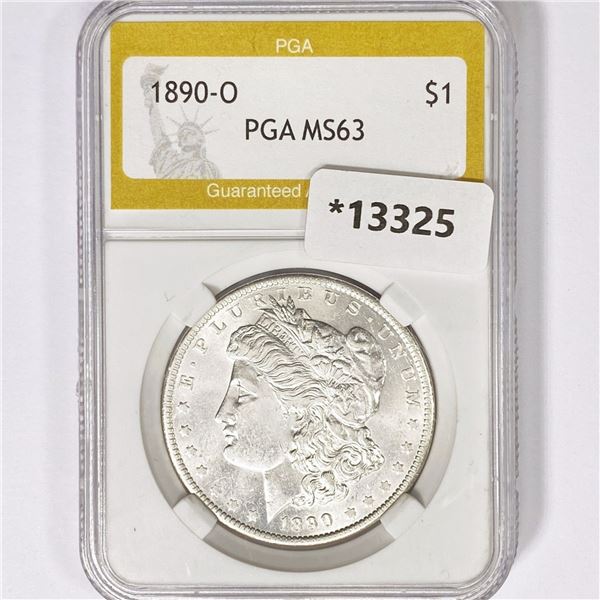 1890-O Morgan Silver Dollar PGA MS63