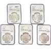 Image 1 : 1922-D Set (5) Silver Peace Dollar NGC AU58