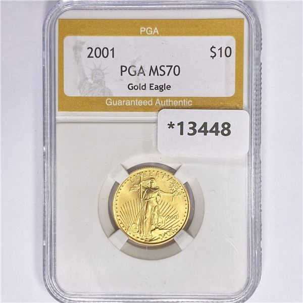 2001 $10 1/4oz American Gold Eagle PGA MS70