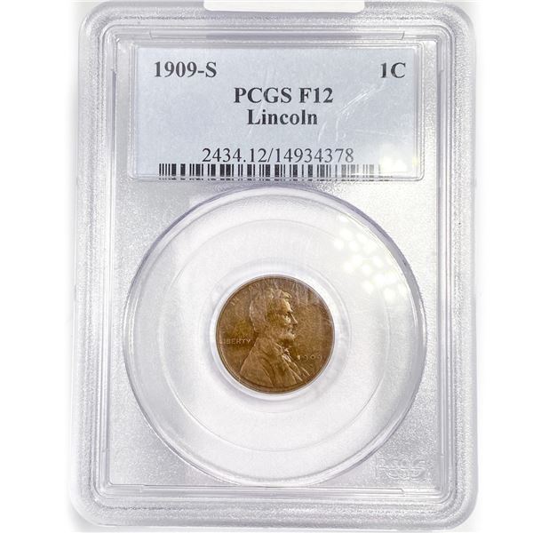 1909-S Wheat Cent PCGS F12