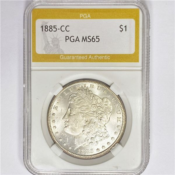 1885-CC Morgan Silver Dollar PGA MS65