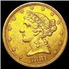 Image 1 : 1881 $5 Gold Half Eagle UNCIRCULATED