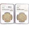 Image 1 : 1921-S, 1921-D Set (2) Morgan Silver Dollar NGC