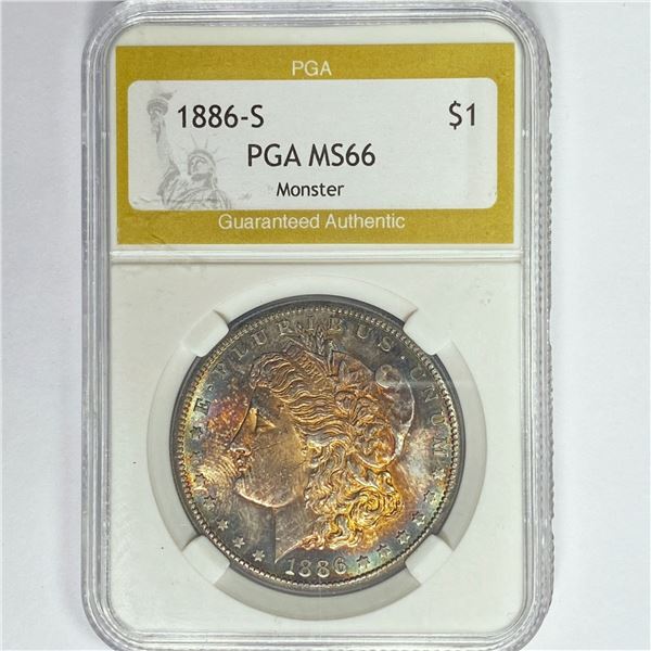 1886-S Morgan Silver Dollar PGA MS66 Monster