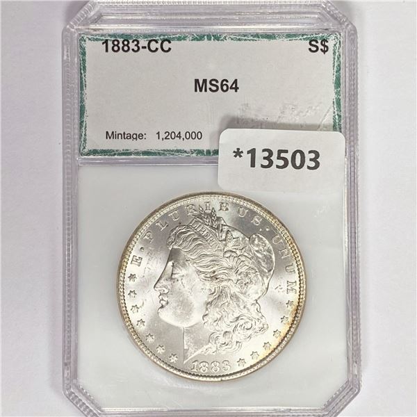 1883-CC Morgan Silver Dollar PCI MS64