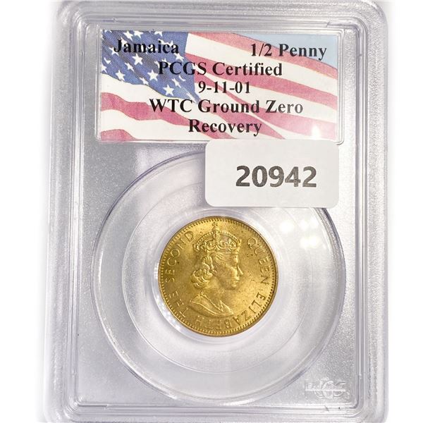 1963 Jamaica Half Penny PCGS WTC Recovery