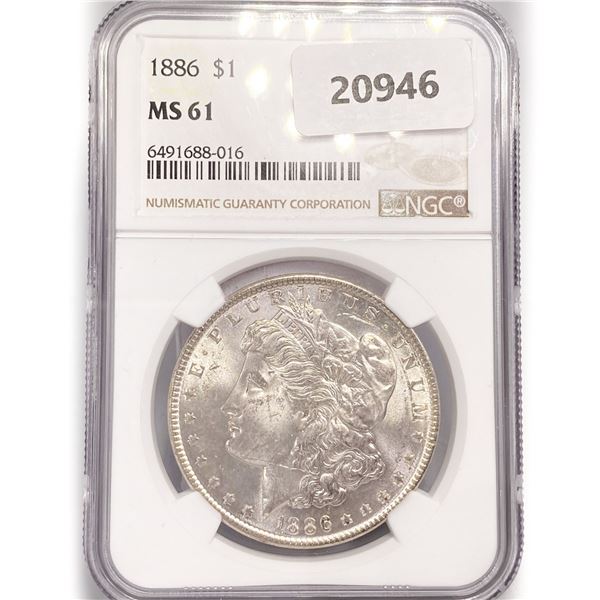 1886 Morgan Silver Dollar NGC MS61