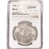 Image 1 : 1886 Morgan Silver Dollar NGC MS61