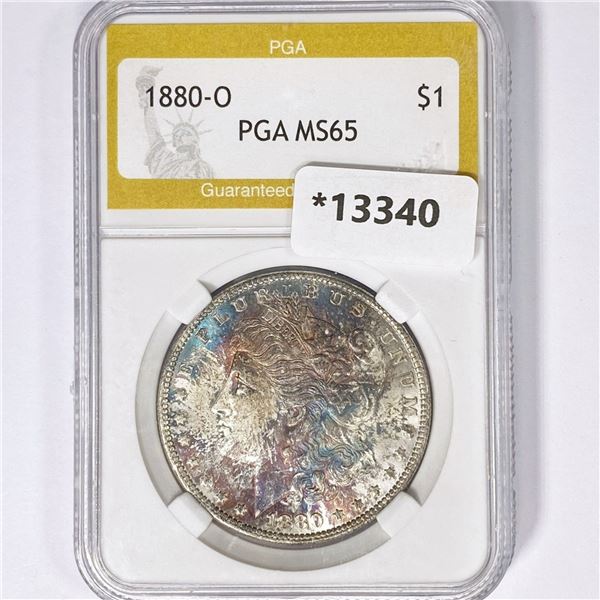 1880-O Morgan Silver Dollar PGA MS65