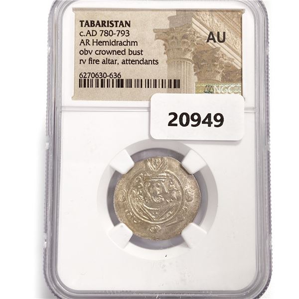 AD 780-793 Tabaristan AR Hemidrachm NGC AU