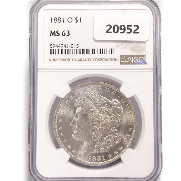 1881-O Morgan Silver Dollar NGC MS63