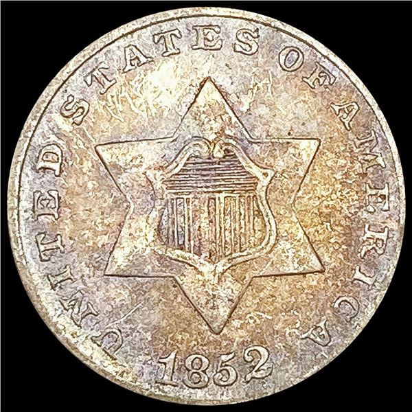 1852 Silver Three Cent CLOSELY UNCIRCULATED