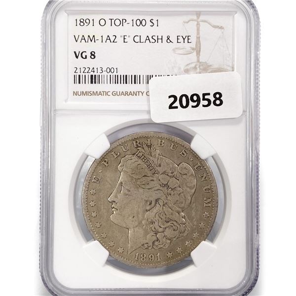 1891-O Morgan Silver Dollar NGC VG8 VAM-1A2