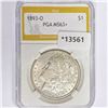 1893-O Morgan Silver Dollar PGA MS63+