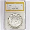 1891-CC Morgan Silver Dollar PGA MS62+ Spitting