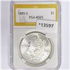 1885-S Morgan Silver Dollar PGA MS65