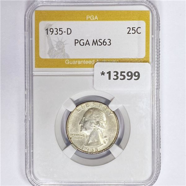 1935-D Washington Silver Quarter PGA MS63