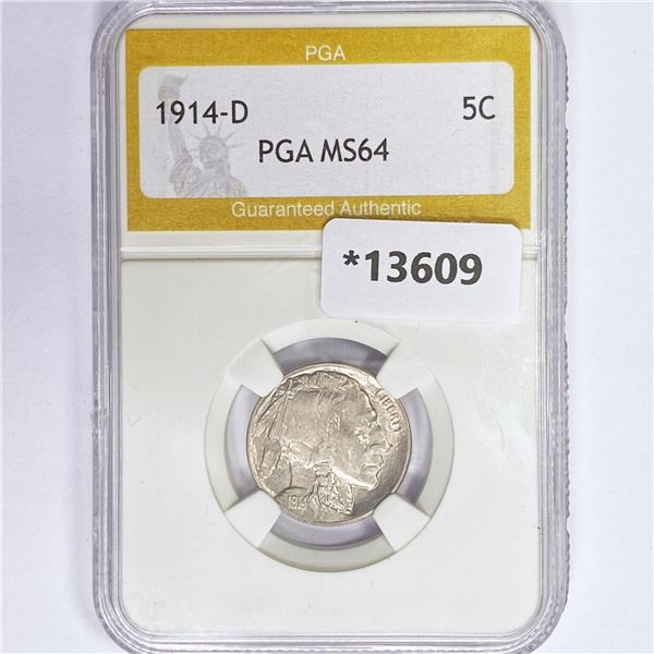 1914-D Buffalo Nickel PGA MS64