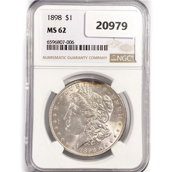 1898 Morgan Silver Dollar NGC MS62