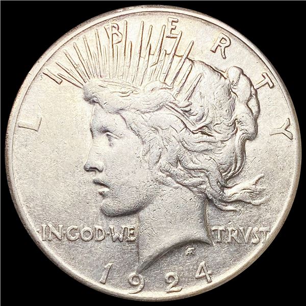 1924-S Silver Peace Dollar ABOUT UNCIRCULATED