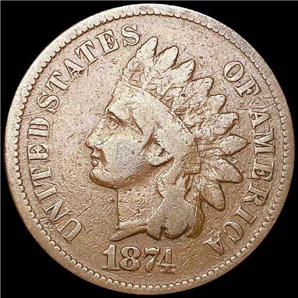 1874 Indian Head Cent LIGHTLY CIRCULATED