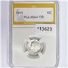 1919 Mercury Silver Dime PGA MS64 FSB