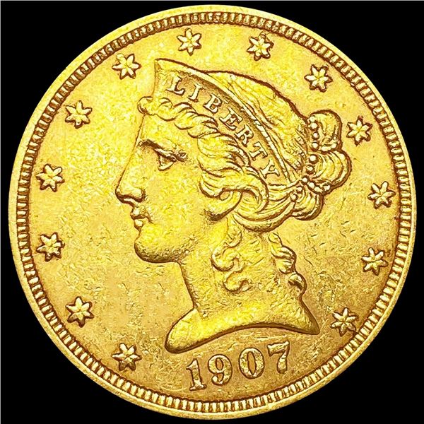 1907-D $5 Gold Half Eagle UNCIRCULATED