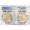 Image 1 : 1922-D Set (2) Silver Peace Dollar PCGS MS61
