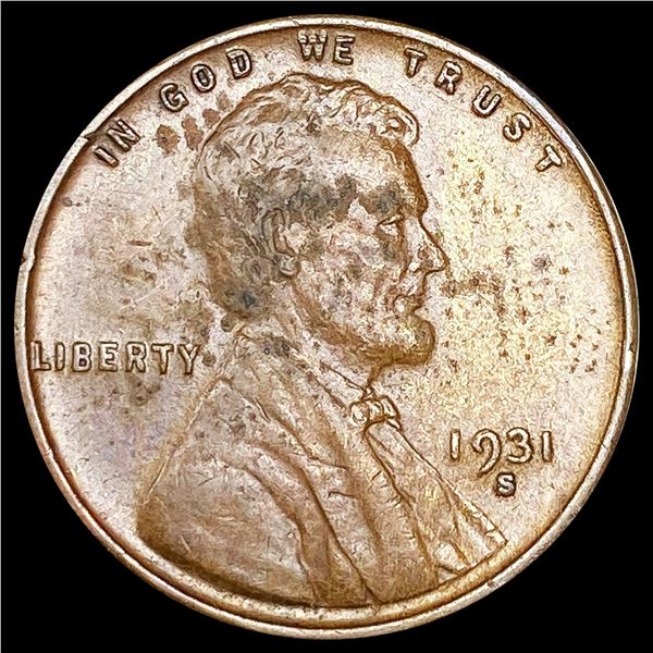 1931-S Wheat Cent CLOSELY UNCIRCULATED