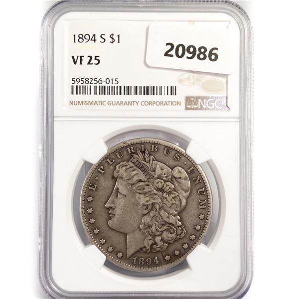 1894-S Morgan Silver Dollar NGC VF25