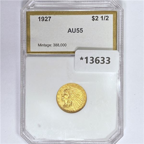 1927 $2.50 Gold Quarter Eagle PCI AU55