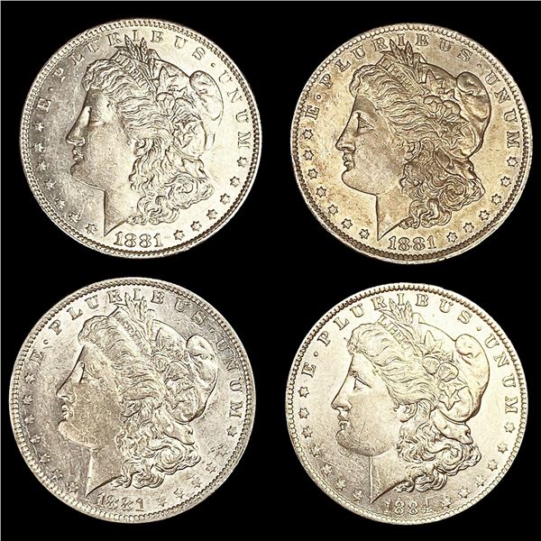 (4) Morgan Dollars ((3) 1881-O, 1884-O) UNCIRCULA