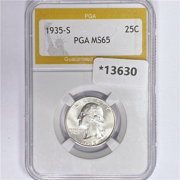 1935-S Washington Silver Quarter PGA MS65