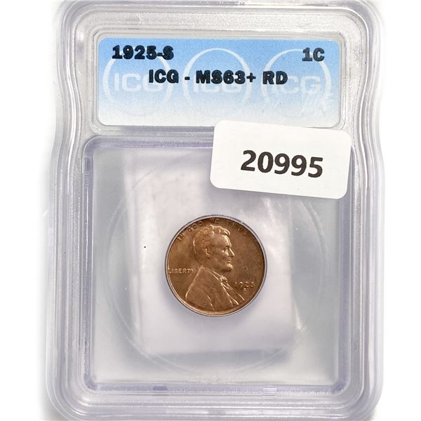 1925-S Wheat Cent ICG MS63+ RD