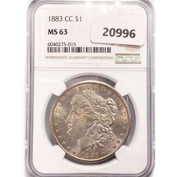 1883-CC Morgan Silver Dollar NGC MS63