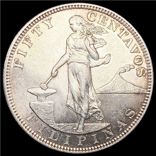 1903 Philipines 50 Silver Centavos UNCIRCULATED