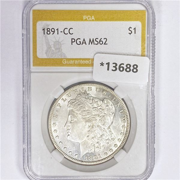 1891-CC Morgan Silver Dollar PGA MS62