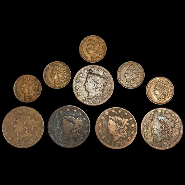 (10) Misc Cents (1819, 1900, 1903, 1905, 1820, 18