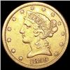 Image 1 : 1899-S $5 Gold Half Eagle CLOSELY UNCIRCULATED