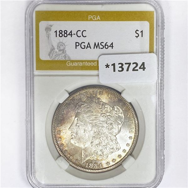 1884-CC Morgan Silver Dollar PGA MS64