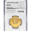 Image 1 : 1920 20P .48oz Mexico Gold NGC MS62