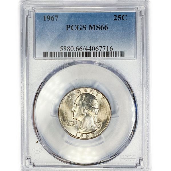 1967 Washington Silver Quarter PCGS MS66