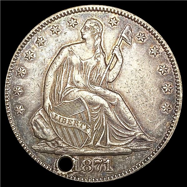 1871 Seated Liberty Half Dollar LIGHTLY